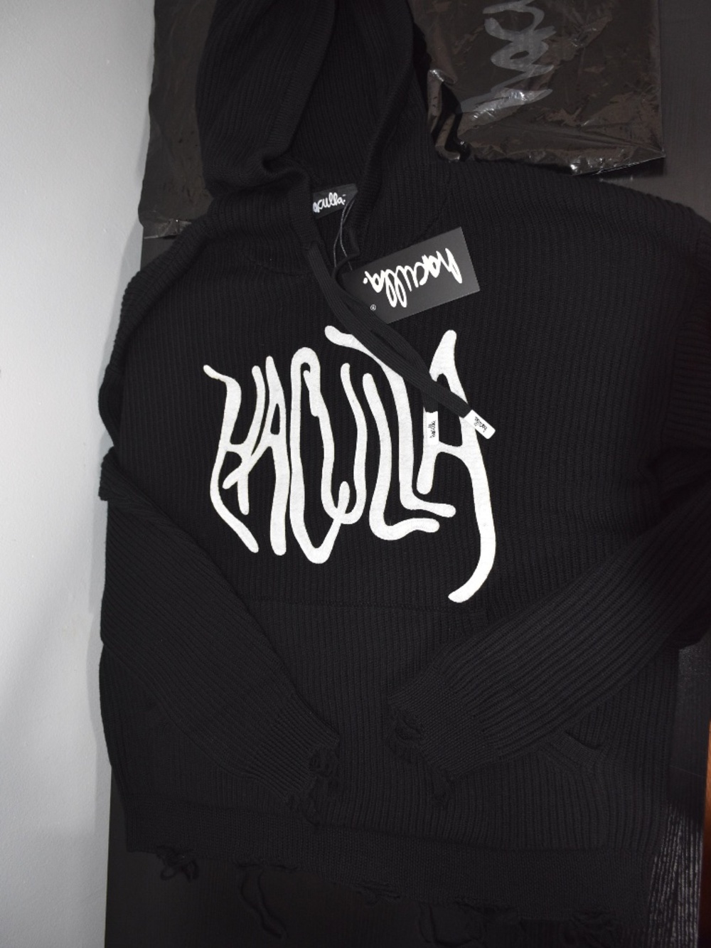 Haculla Distressed Knitted Sweater Hoodie